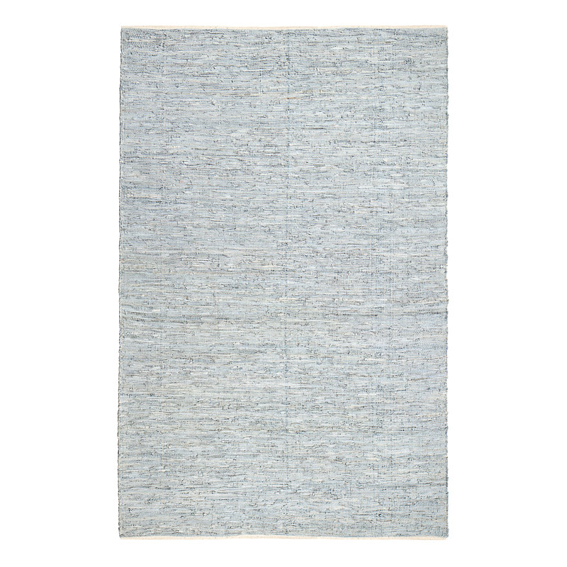 Handmade Flatweave Leather/Cotton Gray Area Rug Birch Lane